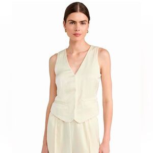 Maxwell button front vest in cake batter color